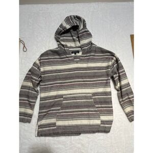 North River Outfitters Striped Hoodie Pullover Pocket Casual Size M